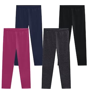 Kit 4 Calças Legging Molecotton Kyly Infantil Menina Flanelada
