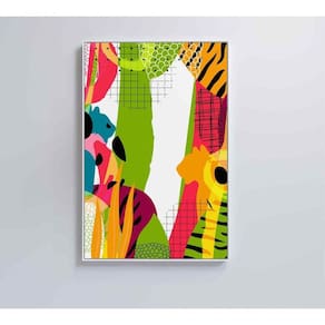 Quadro Pintura Aquarela Tropical 1 90x60 Cm Tecido Canvas