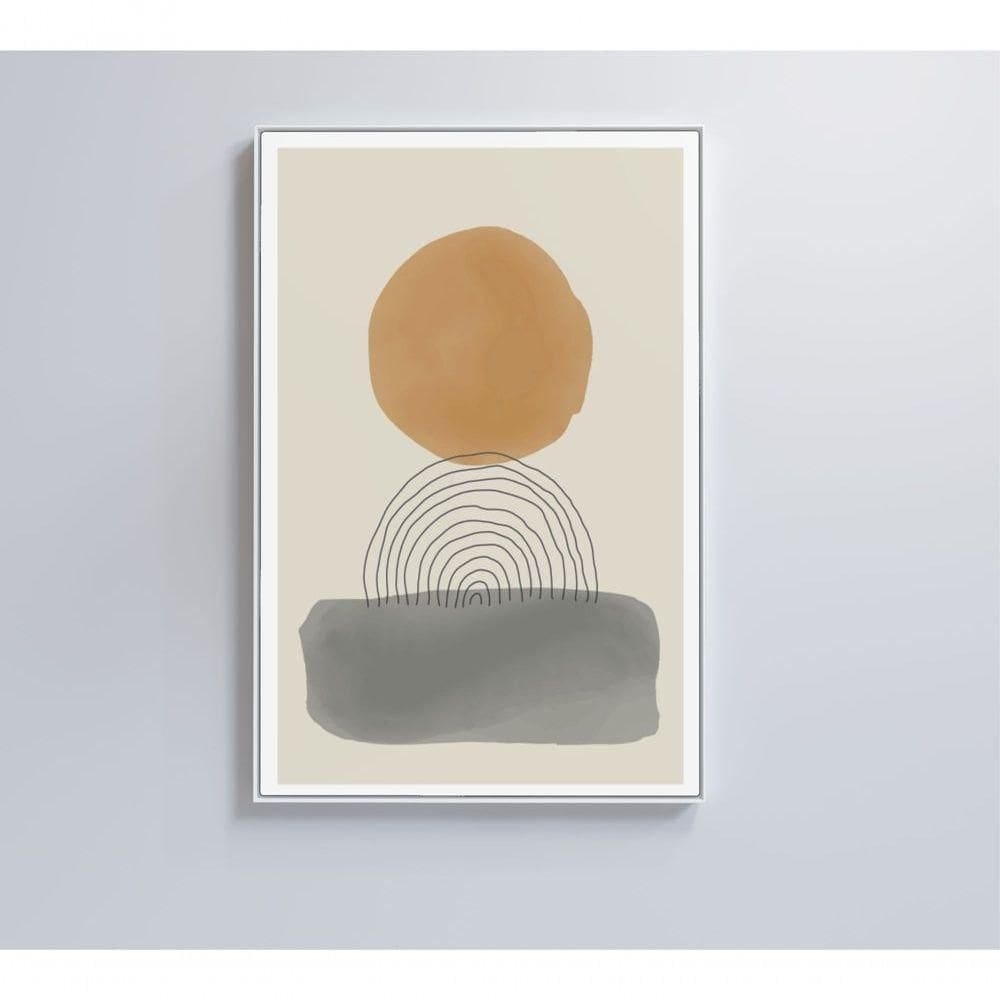 Quadro Abstrato Circulo E Retângulo 90x60 Cm Adesivo Fotográfico