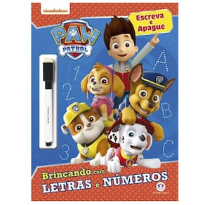 Livro de Atividades Escreva e Apague Patrulha Canina Brincando Com Letras e Números Magic Kids