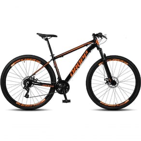 Bicicleta Aro 29 Dropp Sw 24 Vel Câmbio Shimano Quadro Alumínio Mtb Preto+Laranja