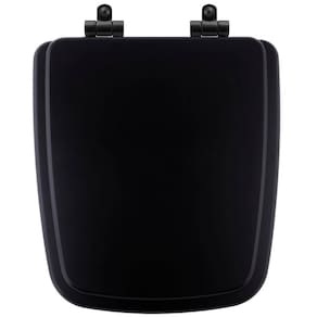 Tampa De Vaso Com Fechamento Lento Boss Onix (Preto Fosco) Para Louça Incepa Com Ferragem Preta