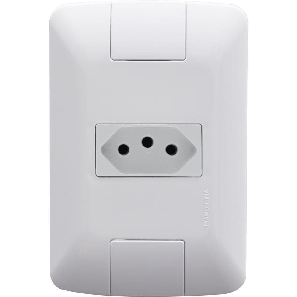 Kit 2 Conjunto 4x2 1 Tomada 2p+t Tramontina 10a 250v Branco