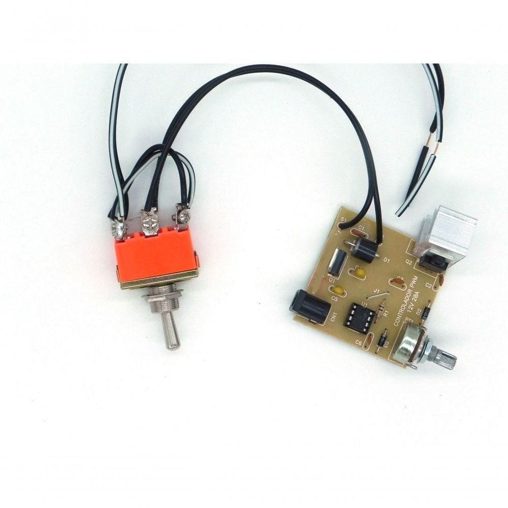 Controlador Pwm 12v Com Chave Inversora Velocidade E Sentido