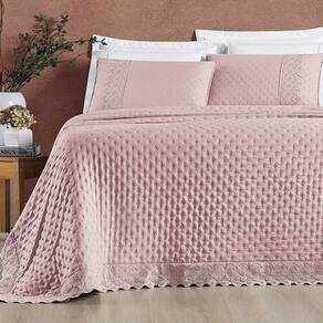 Cobre Leito King Cherry Laise Micropercal 200fios 3pç Rosa