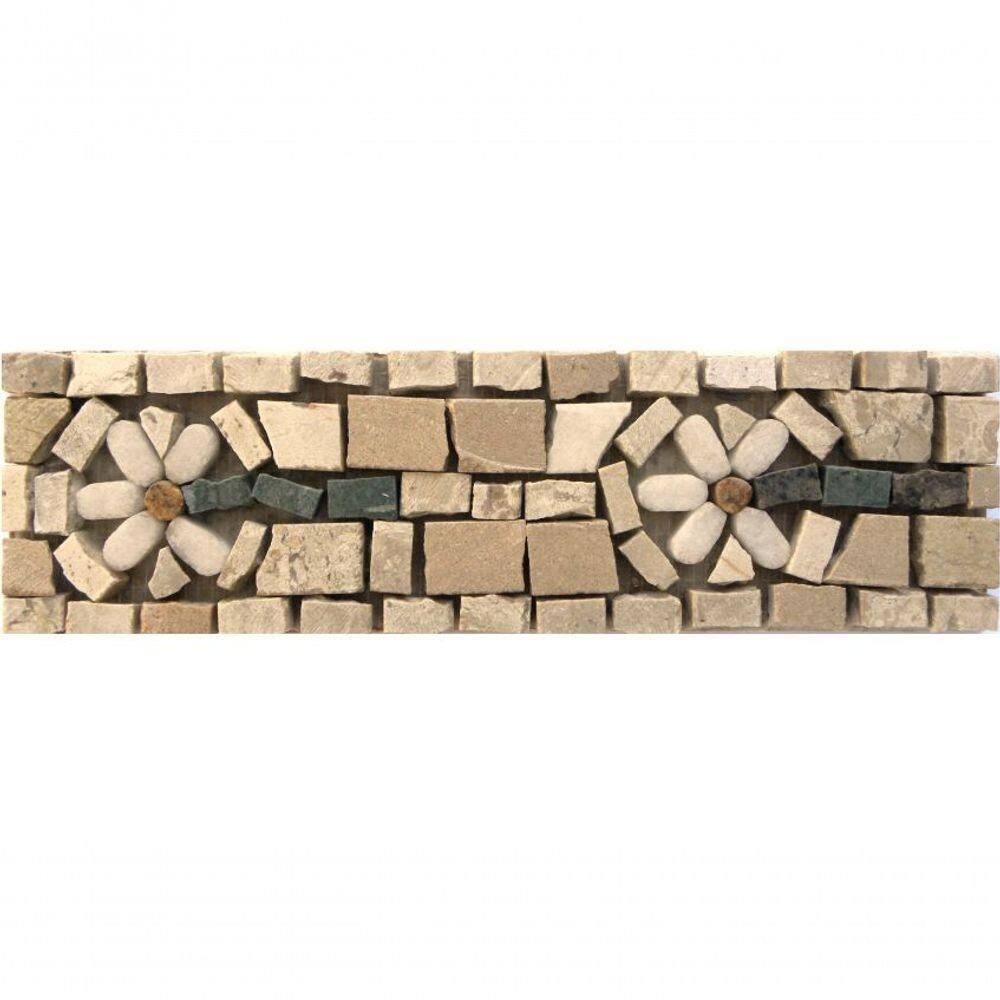 Faixa Em Mosaico Fiori Al Vento I - 8x30cm