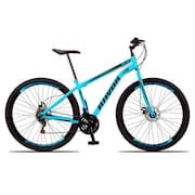 Bicicleta Bike Aço 21 Marchas Velocidades Aro 29 Azul Celeste