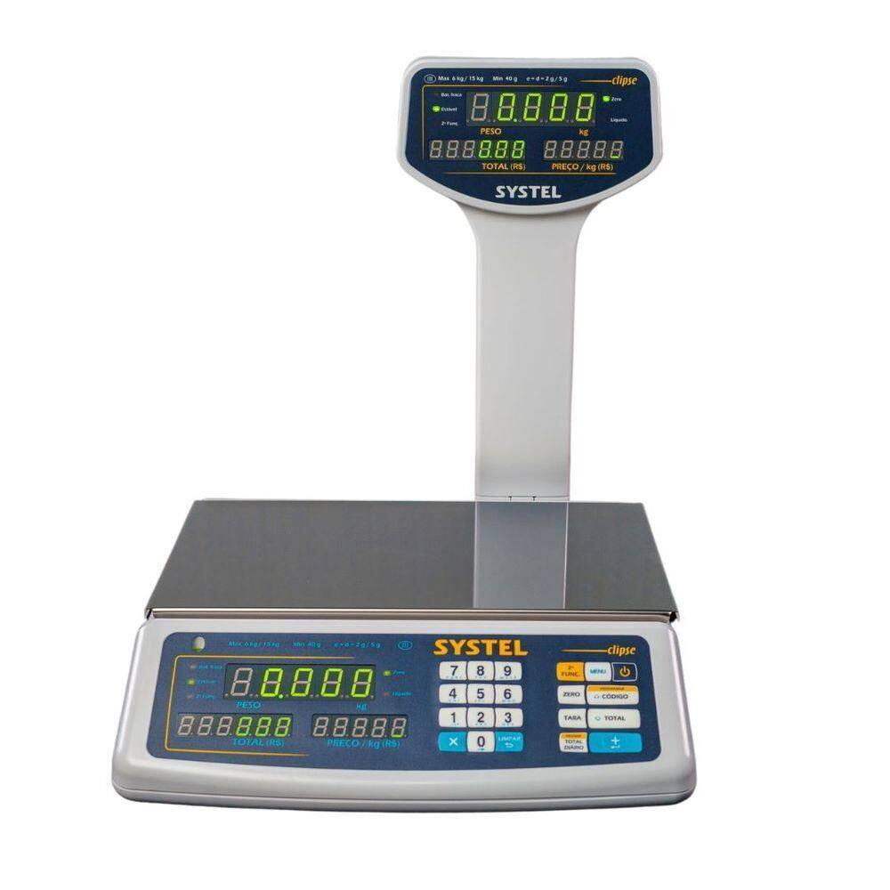 Balança Systel Clipse 30kg C/torre Branca - Bateria