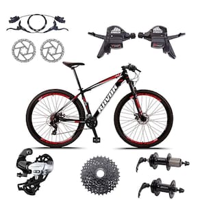 Bicicleta Aro 29 Freio A Disco Hidráulico 24 Velocidades Shimano Tx800 Cor:vermelho;tamanho:19"