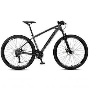 Bicicleta Aro 29 Dropp Sw 24 Vel Câmbio Shimano Quadro Alumínio Mtb Grafite+Preto
