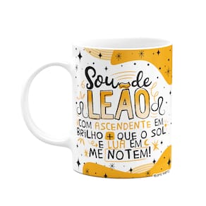 Caneca Divertida Signos - Sou de Leão - 325ml branca