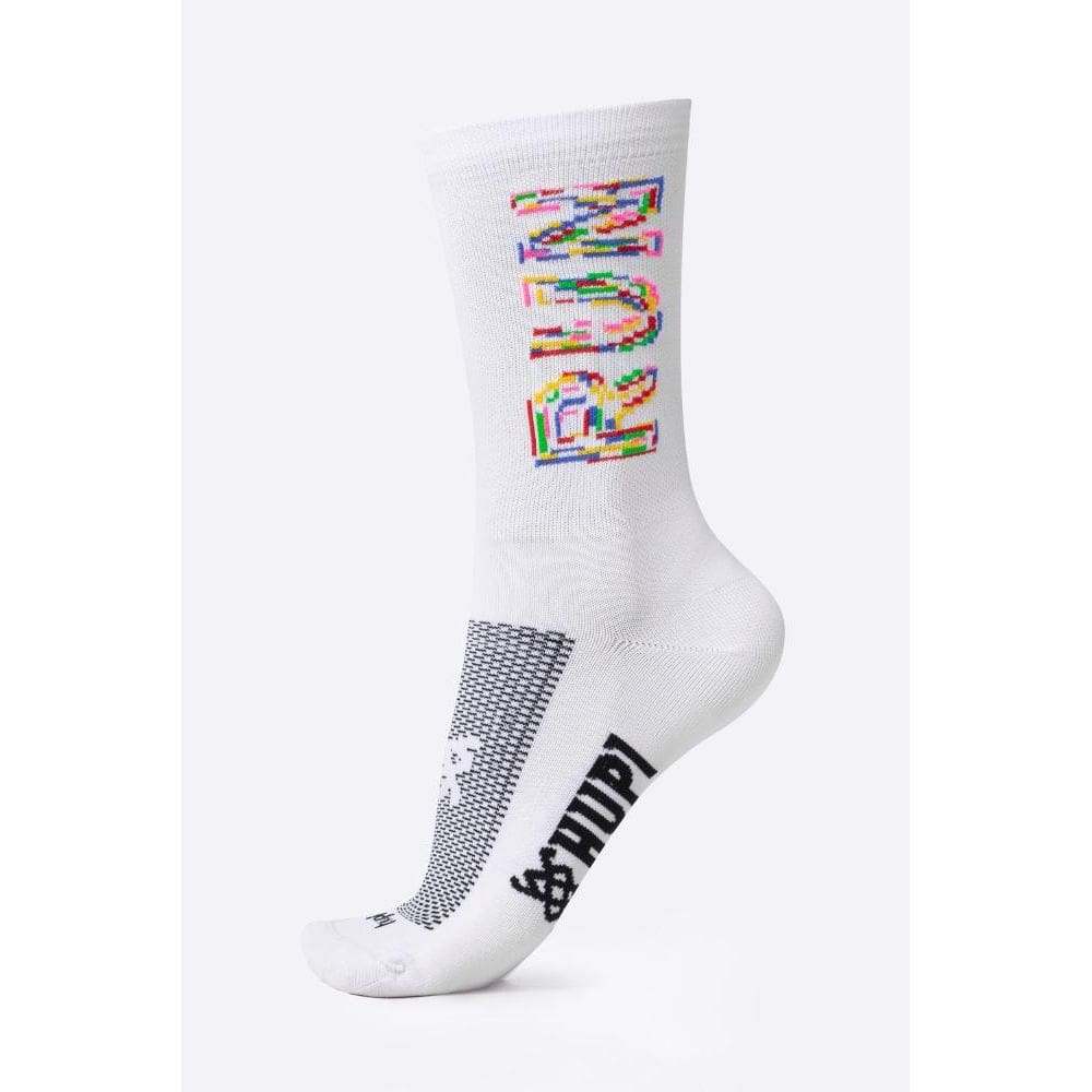 Meia HUPI Run Colors Branca - LT para pés menores 34-38