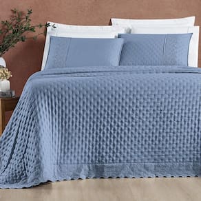 Cobre Leito Queen Cherry Laise Micropercal 200fios 3pç Azul