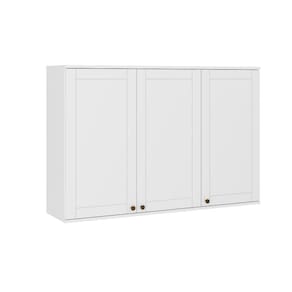 Armário Aéreo Milla 3 Portas Branco MDF 120cm Carraro