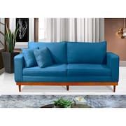 Sofá Living ESTILO ESTOFADOS - Orion 2,20m com Molas Bonnel Linho “Azul”