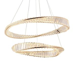Lustre Pendente Nordecor Lezie 2738 Ouro Brilho Led Bivolt