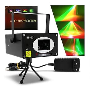 Projetor Laser Vermelho e Verde Holográfico 250mW Desenhos Sensor de Musica DJ P/ Show Luzes Festa Balada Eventos