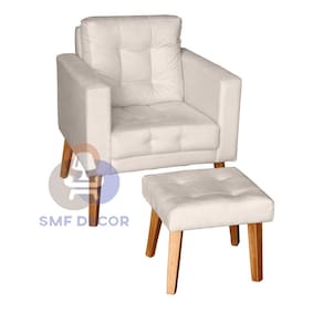 Sofá/Poltrona/Cadeira Decorativa Glamour Dubai com pés em Madeira