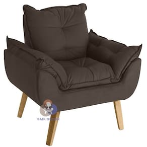 Poltrona/Cadeira Decorativa Glamour Opala Com Pés Quadrado