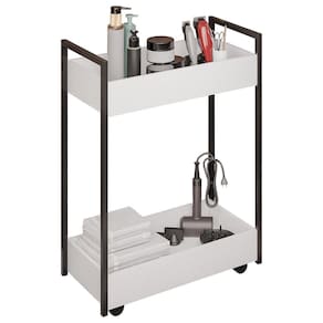 Carrinho Auxiliar Para Salão De Beleza Industrial Sara M24 Branco/preto - Mpozenato