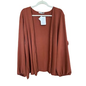 Cardigan Feminino Terracota Plus Size G5 Poliéster Arruaça