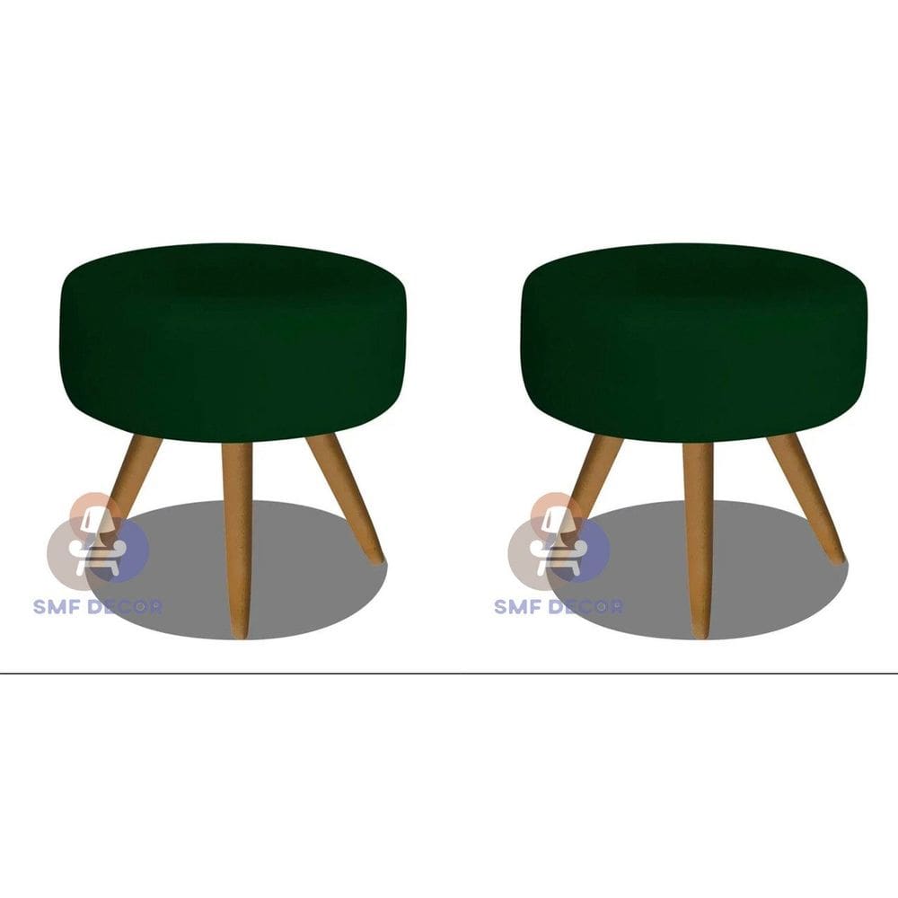 Kit 02 Puff Redondo Pés Palito