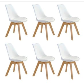 Kit 6 Cadeiras Leda Saarinen Design Branca Sala Cozinha Jantar