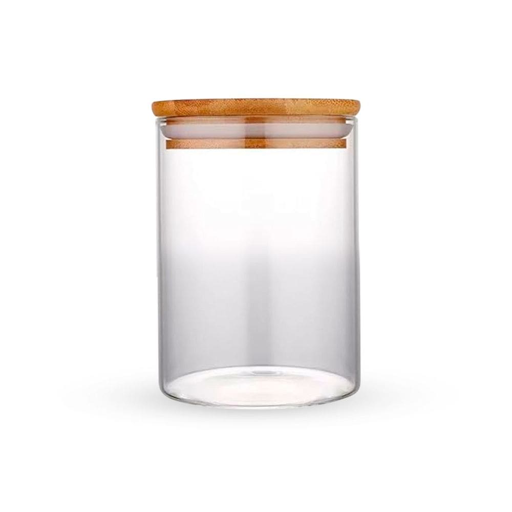Pote Hermético Para Alimentos Condimentos Temperos 400ML Com Tampa de Bambu