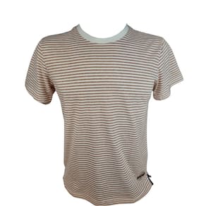 Camiseta Masculina Básica Listrada Algodão Com Poliester Tamanho P Sglum