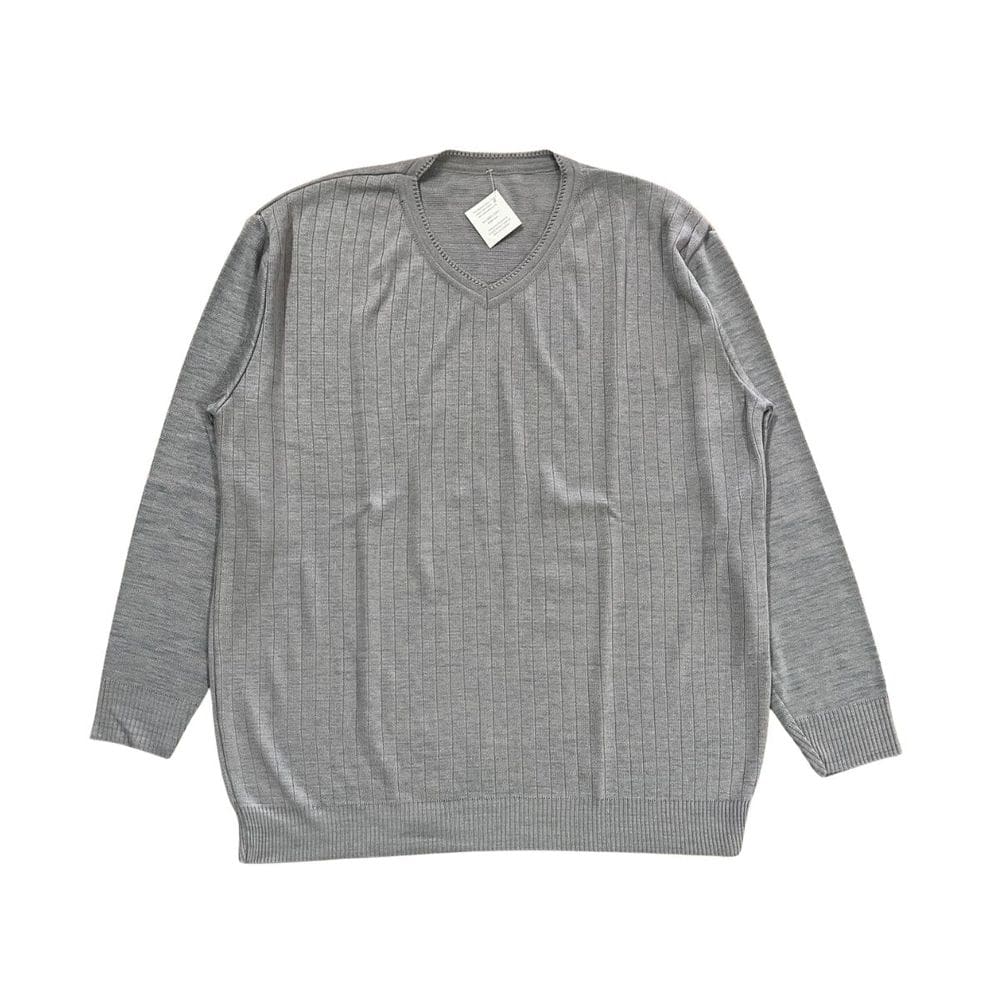 Blusa Suéter Manga Longa Tricot Masculino G1 Cinza