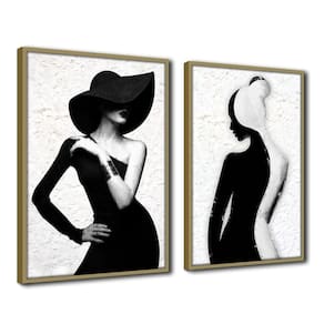 Quadro Decorativo Textura Cx Alta Estilo Mulher 2 Un 40X60 Titulo Moldura Caqui