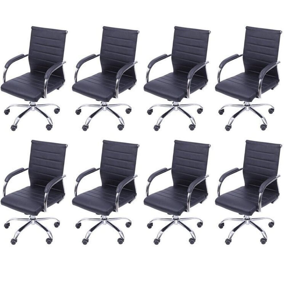 Kit 8 Cadeiras para Escritorio Diretor Esteirinha Florenca 3322 Preto