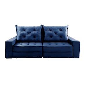 Sofá Retrátil e Reclinável 3 Lugares 230cm Ágata Suede Azul