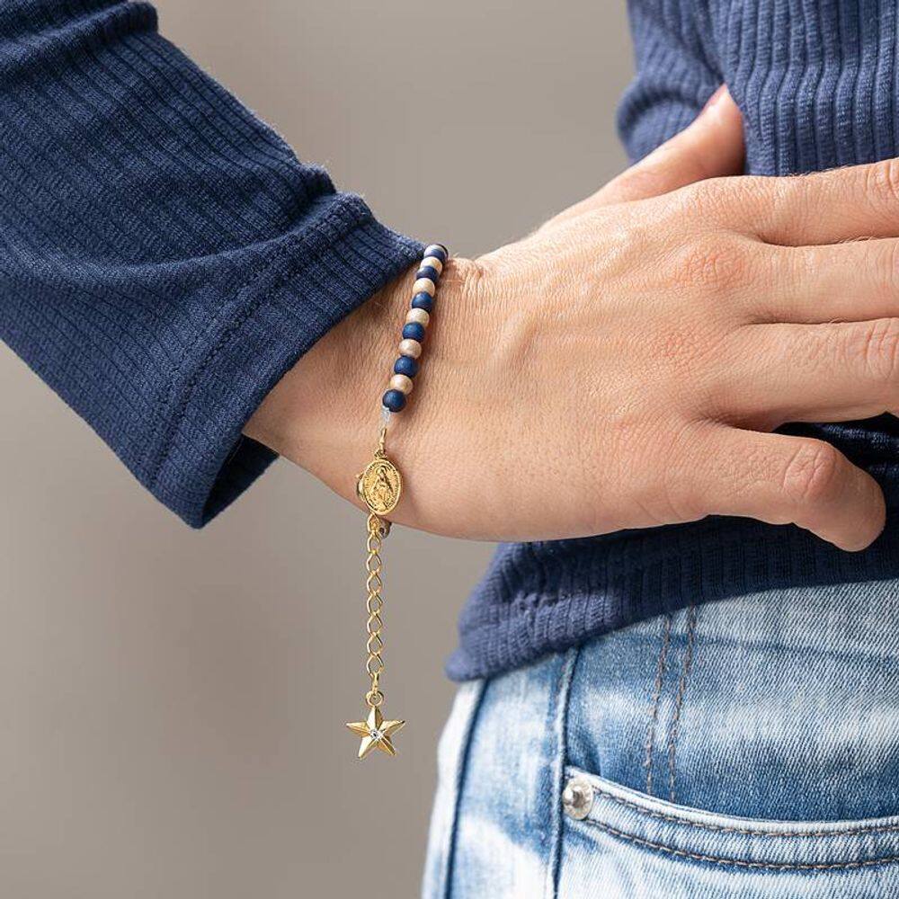 Pulseira Mariana Nossa Senhora das Graças com Estrela 4mm