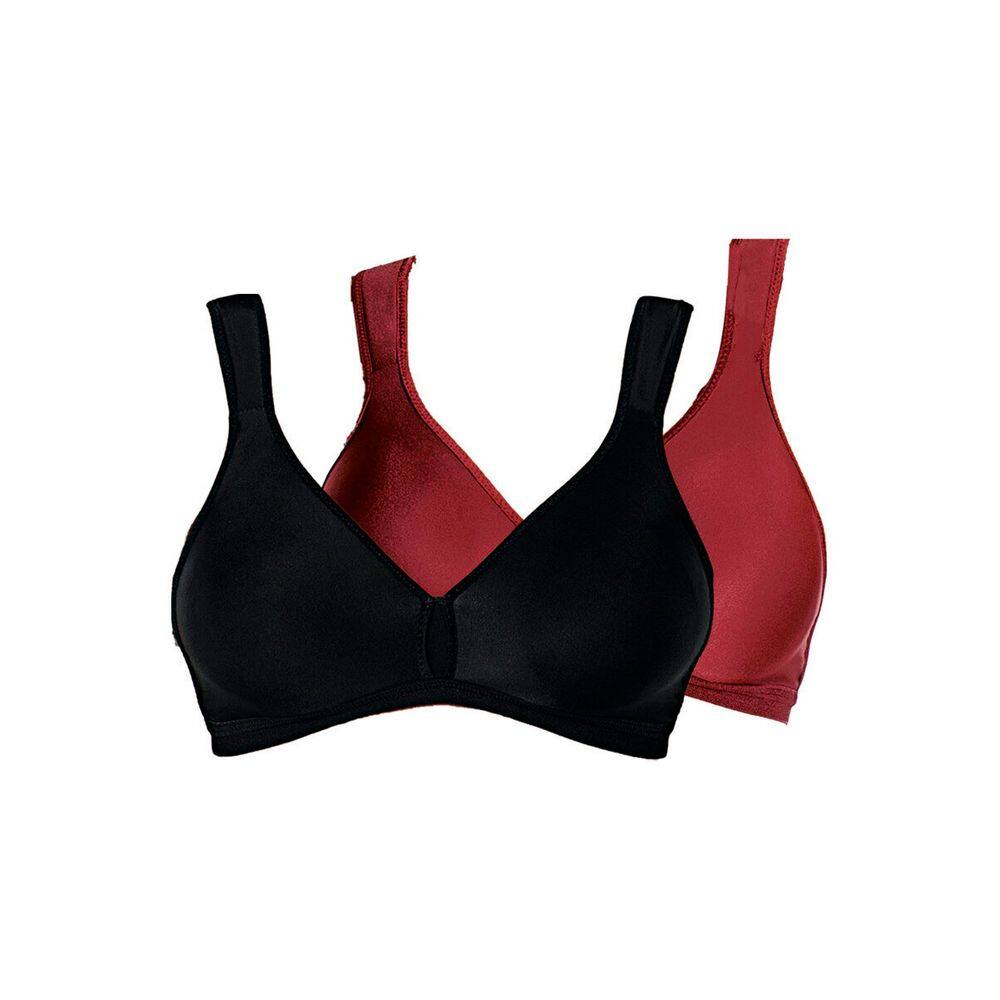 Kit com 2 Sutiãs sem Aro e sem Bojo Olimpo Conforto Demillus 61004 - Preto - 54