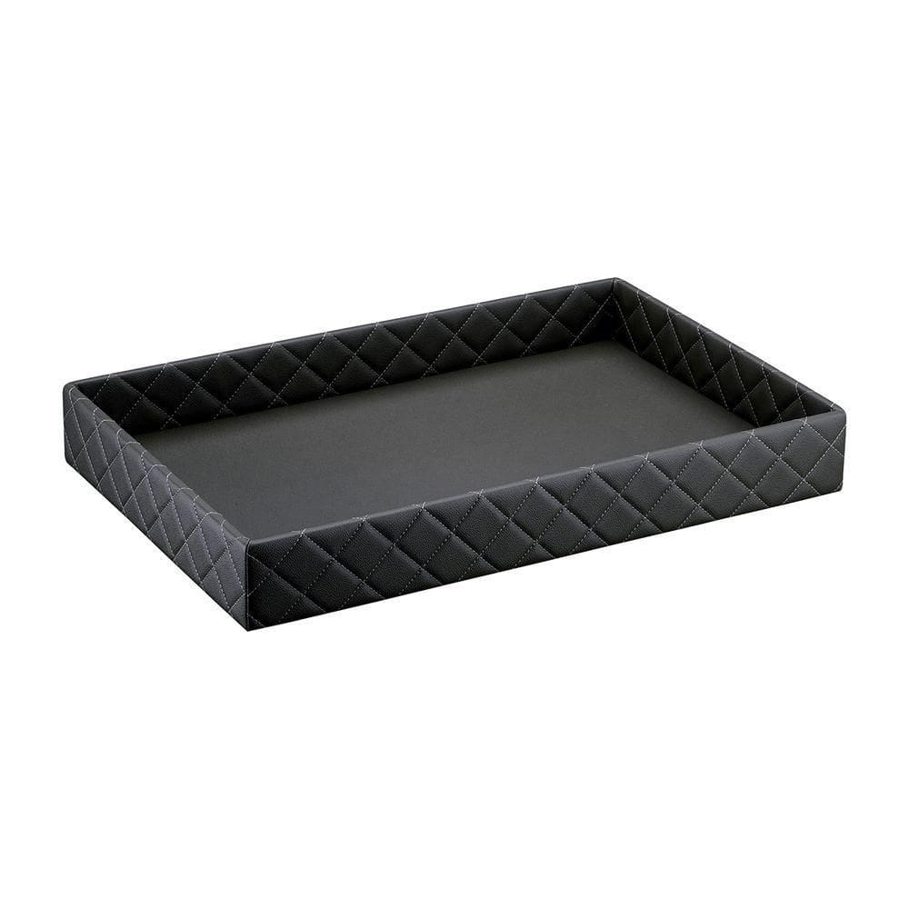 Bandeja Hara Sophia Matelassê Em Couro Ecológico 60x40x8cm Cor:preto