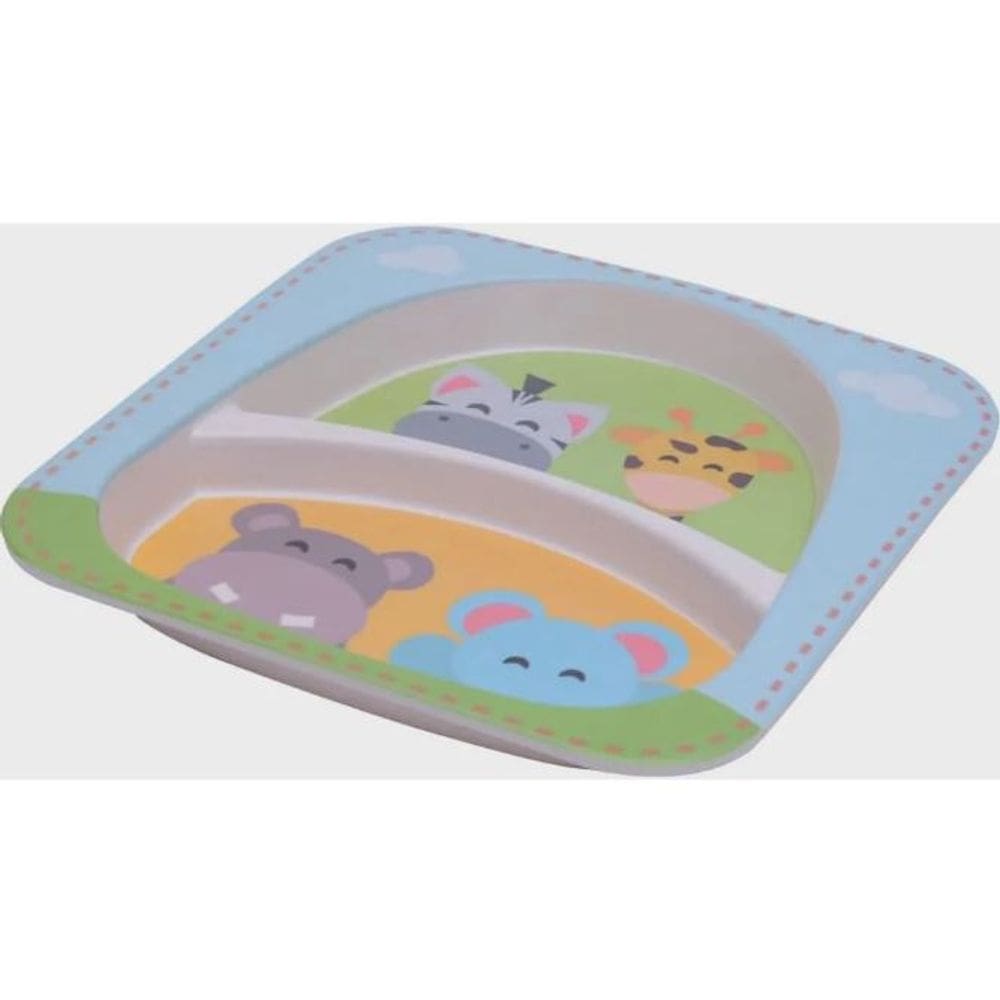 Prato para Refeição Infantil Mimo MP20197 Bambu Colorido