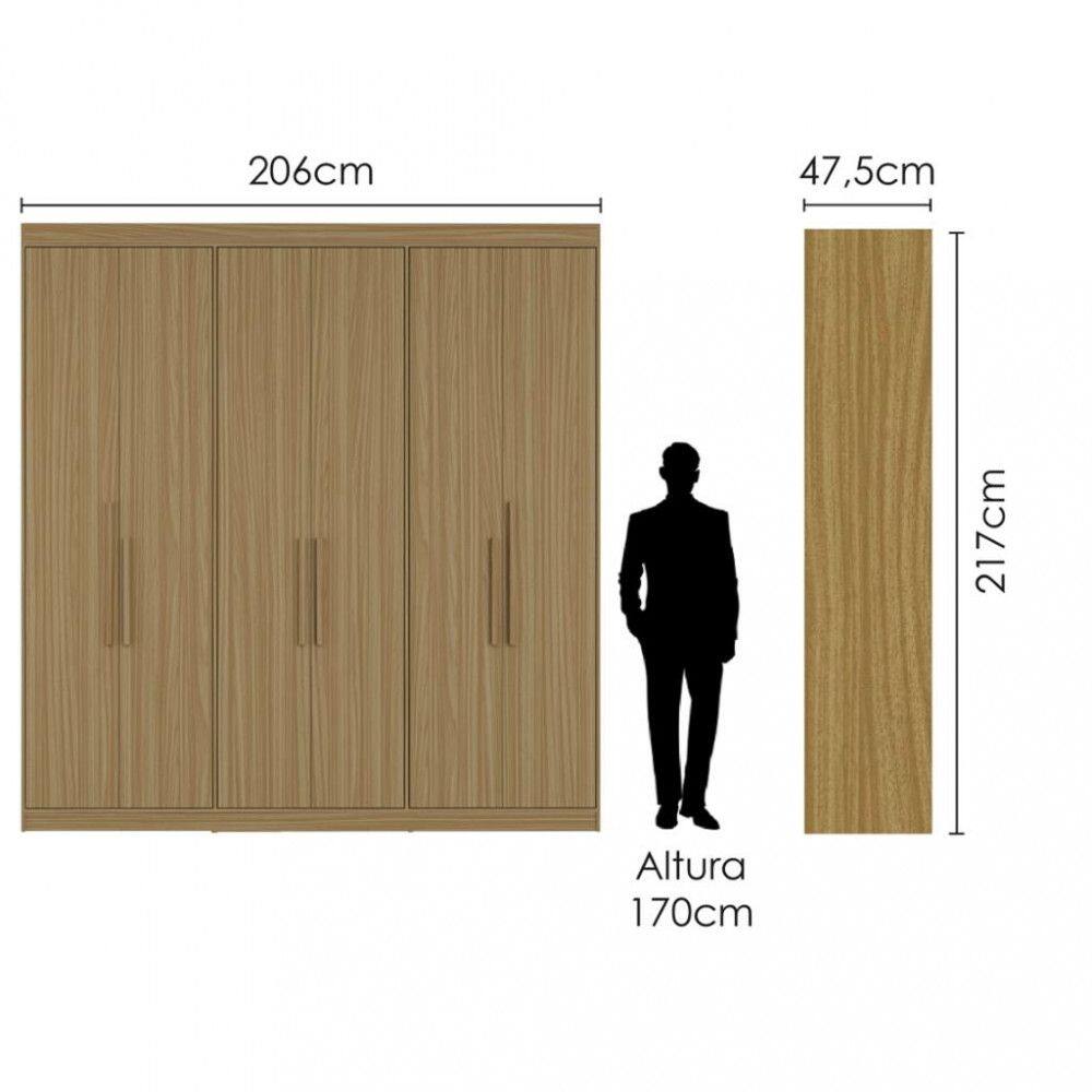 Guarda Roupa Casal 6 Portas PH1804 Herval | Casas Bahia