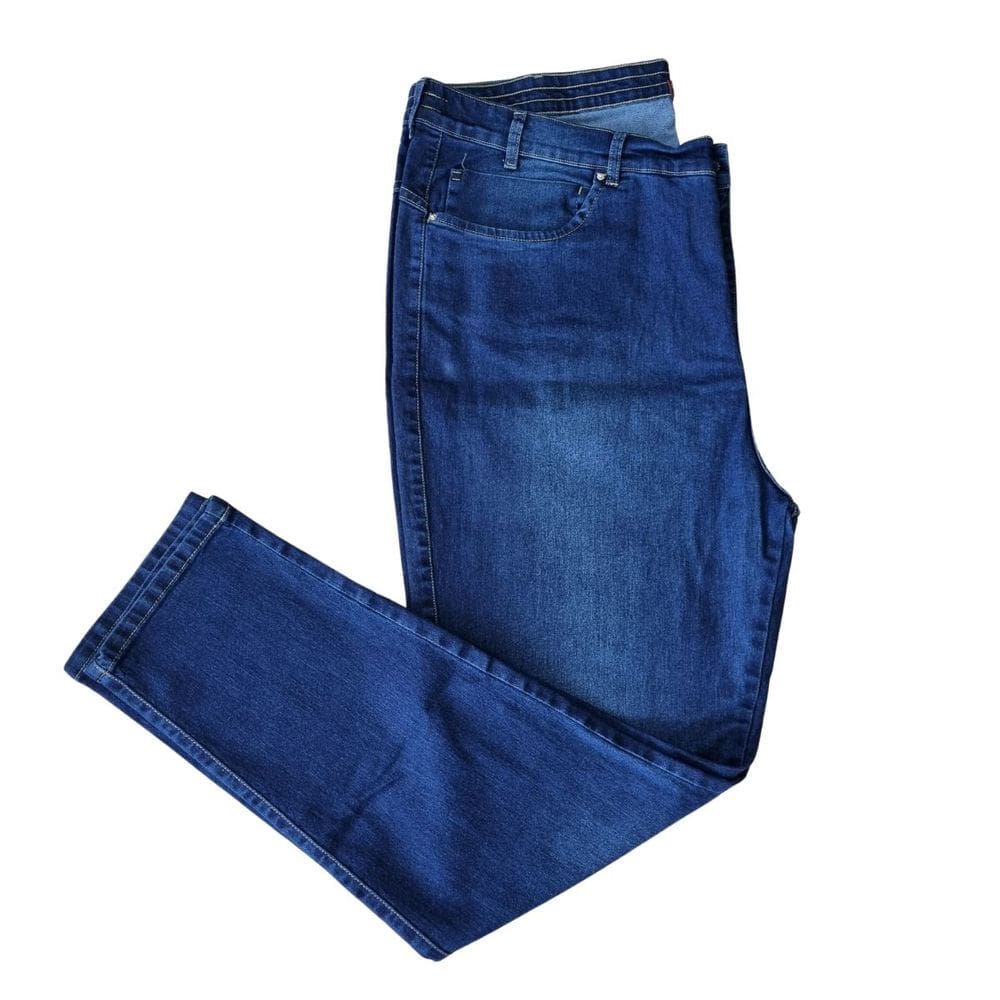 Calça Feminina Jeans com Elastano Cigarrete Oversized Destroyed Dirty Plus Size Shyros