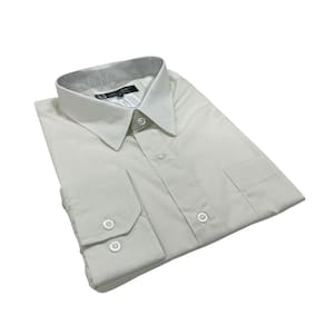Camisa Social Masculina Manga Longa 100% Algodão Fio 50 Cor Lisa Tam 6 ao 8 Plus Size