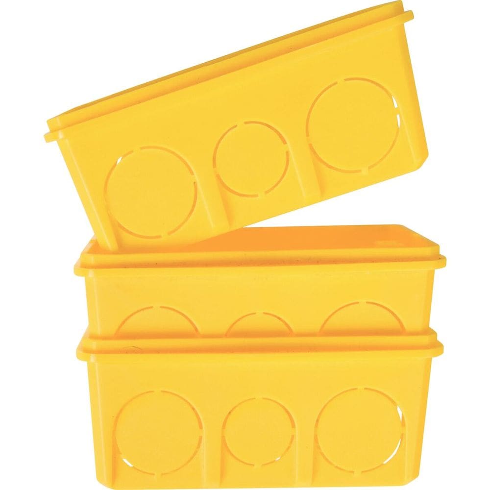Caixa Plastica Luz 4x2 Amarela Tramontina kit 25 unidades