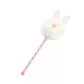 Caneta Esferográfica Pompom Coelho Pelúcia Papelaria Kawaii