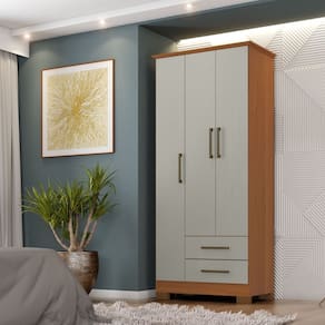 Guarda-roupa Mdp 3 Portas 2 Gavetas França Cinamomo/Areia