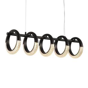 Lustre Pendente Skylight Diamond 3098 Preto Led Bivolt Preto/transparente