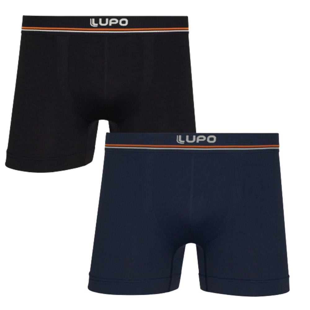 Kit 2UN Cueca Boxer Microfibra Sem Costura Seamless 436 Lupo