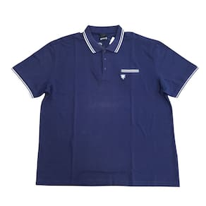Camiseta Polo Cavalera Ermanno 100% Algodão Azul Plus Size G2