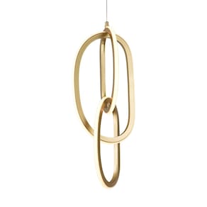Lustre Pendente Nordecor Zena Ori 2712 Ouro Champagne Led Bivolt