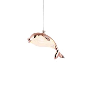 Lustre Pendente Skylight Whale 4035 Led Bivolt Rose Gold/transparente
