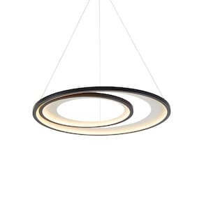 Lustre Pendente Nordecor Zahal 2506 Preto Led Bivolt