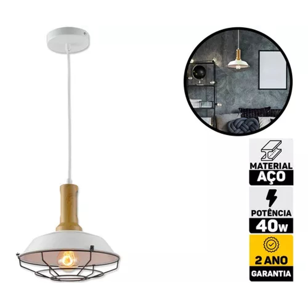 Pendente Tennessee Branco PQ Avant